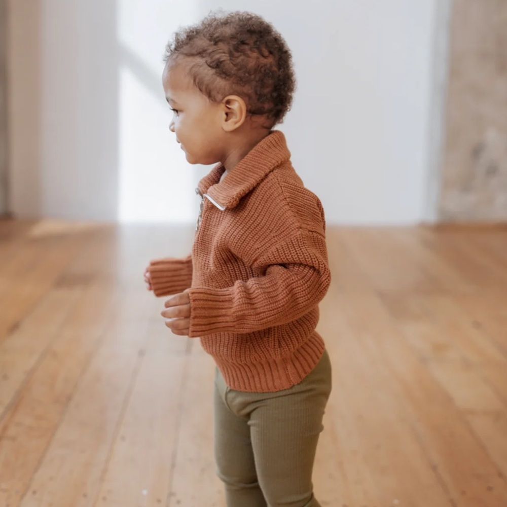 Jamie Kay Bradley Knit Half Zip Sweater in Tawny Marle | 1YR - Picture 6 of 8